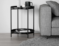 Table d'appoint à 2 niveaux, table basse imperméable avec plateau amovible pour intérieur et extérieur