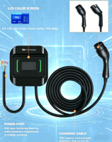 Station de recharge pour véhicules électriques EU 11kW Wallbox Chargeur EV Type 2 IP65 Câble de 5 m Courant réglable WiFi APP Garantie de 2 ans