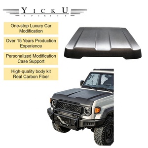 Kit carrosserie YICKU pour Toyota <span class=keywords><strong>Land</strong></span> <span class=keywords><strong>Cruiser</strong></span> <span class=keywords><strong>Série</strong></span> <span class=keywords><strong>7</strong></span>, kits de style de capot modifiés, lifting avant, matériau en fibre de carbone, couvre-capot Toyota LC 7s - Product Image 1