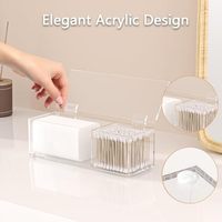 Boîte de rangement et de présentation en acrylique transparente, couleur personnalisée, contemporaine, multi-usages, durable, pour cotons-tiges et boules de coton, service de découpe