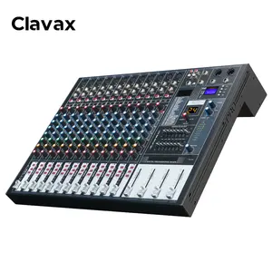 Clavax-Consola mezcladora de audio profesional MR 8312, reproductor de DJ, alimentación fantasma independiente, 12 canales, USB, diente azul,