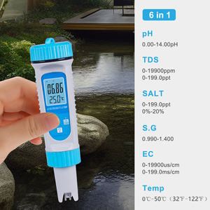Venta caliente 6 en 1 Ec/<span class=keywords><strong>Tds</strong></span>/Zout/S.g/Temperatuur/Ph Smart analizador digital de calidad del agua pH tester PEN para beber acuario - Product Image 6