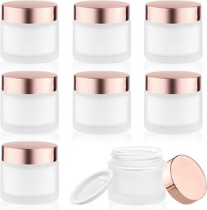 Vente en gros de pots en verre de 30g à 100g avec couvercle en plastique pour crème de soin de la peau et contenants d'huile cosmétique, impression sérigraphique personnalisée - Product Image 1