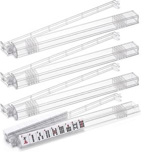 Juego de Soportes Magnéticos Pintados para Fichas de Mahjong de Acrílico, 4 Empujadores, para Reuniones Familiares, Regalo - Product Image 1