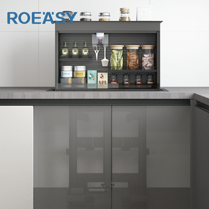 ROEASY Modern <strong>Kitchen</strong> Countertop Hidden Drop-Down Spice Rack Motorized Lift System Acrylic for Condiment Spice <strong>Storage</strong> <strong>Kitchen</strong> - Product Image 2