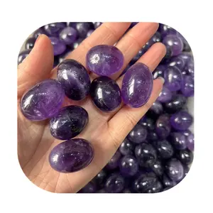 crystal spiritual decor stone natural crystals wholesale High quality 20-30mm deep purple amethyst tumbled stones for fengshui