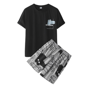 2026 New Customized Men's Breathable Knitted 2 Piece Casual Short Sleeve Button <b>Down</b> Shirt Beach Summer Loose <b>Pant</b> Sets - Product Image 1