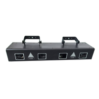 Lampu Panggung Laser LED RGB Empat Mata Kontrol DMX512, Finishing Krom Besi, 4 Kepala, Full-Color, IP33, Dapat Diredupkan, untuk Taman Hiburan, KTV, dan Tari