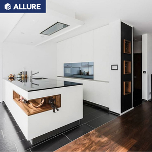 Allure High Gloss Laminate Asian Ivory Pull Out Home Furniture <strong>Wall</strong> Sink Kitchen <strong>Cabinets</strong> Usa <strong>with</strong> Glass <strong>Doors</strong> - Product Image 3