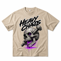 Kaos T-Shirt Katun Murni 100% Premium, Sablon Digital DTG, Berat, Gaya Streetwear, MOQ Rendah