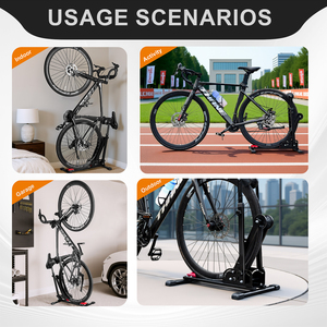 Support de vélo vertical réglable pour vélos de 20 à 29 pouces, support de stationnement pliable en acier pour vélos, gain de place, support de rangement intérieur - Product Image 5