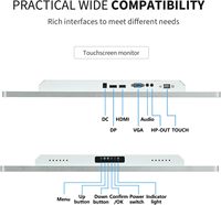 Écran tactile capacitif multi-touch industriel 21,5 pouces, affichage 16:9, résolution 1920x1080, fréquence de rafraîchissement 60 Hz, haut-parleurs intégrés