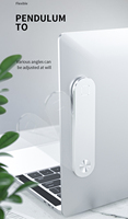 Support de Téléphone Fin Réglable Magnétique en Alliage d'Aluminium pour Fixation Latérale d'Ordinateur Portable et Support d'Extension d'Écran d'Ordinateur