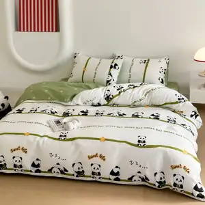 AOYATEX Wholesale Bed Sheet Set Custom Fabric Printing AB Version Animal Cartoon Print Kids Bedding Set