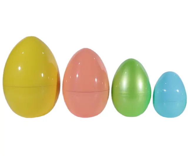 بيضة عيد الفصح البلاستيكية الكبيرة بطول 35 سنتيمتر و 30 سنتيمتر و 25 سنتيمتر و 20 سنتيمتر و 15 سنتيمتر للبيع من المصنع