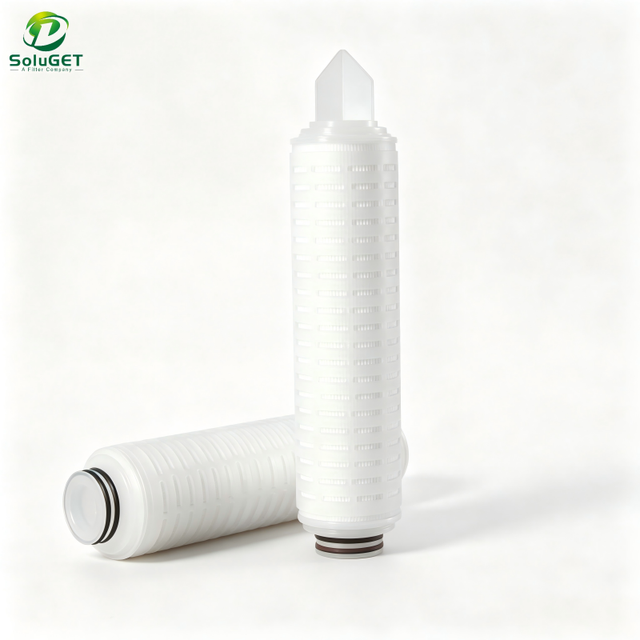 SoluGET Code 7 10 Inch PP Pleated Filter Cartridge 0.1 Micron Absolute Rating New Water Process Filtration for Pharma Industry