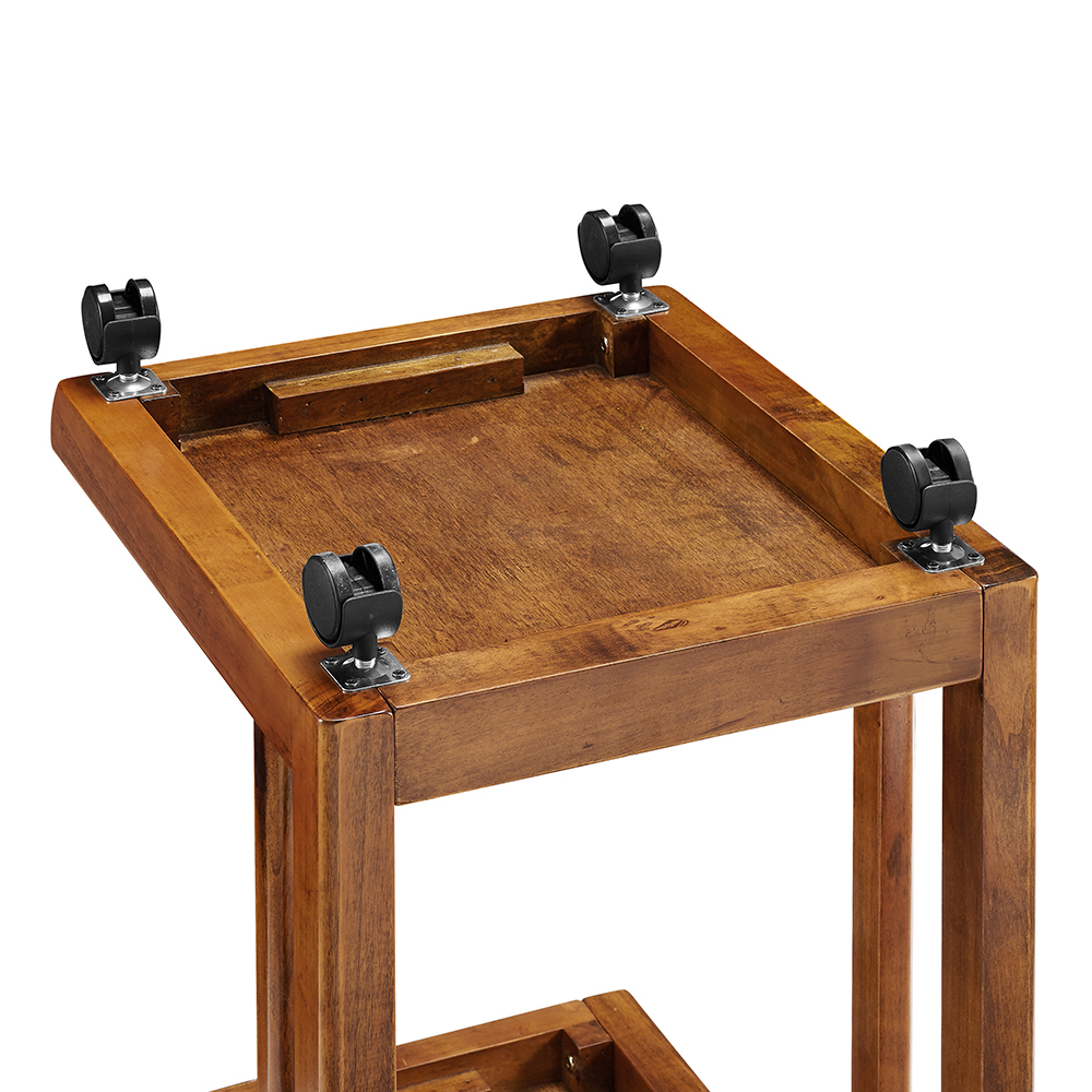 Américain Simple Conception Mobile en Bois Massif Petite Table D'appoint avec Roues