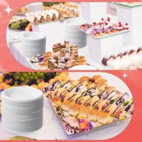 Assiettes biodégradables en amidon de maïs de 4 pouces, jetables, petites, pour desserts, gâteaux, sauces, plats en relief, écologiques, vaisselle de fête, sans danger pour les aliments
