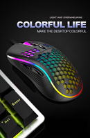 D-110 Mouse Gaming Optik RGB Berkabel USB Berkinerja Tinggi, Mouse Gaming Portabel Berwarna-warni dengan Desain Berongga untuk Desktop, Ergonomis untuk Tangan Kanan