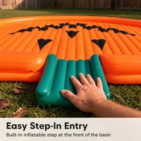 Coussin de saut gonflable ovale orange en PVC, facile à installer, pour événements d'Halloween, fêtes en plein air, présentation