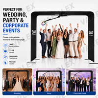 Kit complet de photomaton 360° suspendu avec toile de fond en treillis et télécommande, prêt à être expédié pour les locations d'événements et de fêtes de mariage