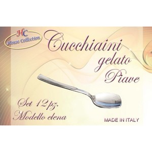 PIAVE – Lot de 12 cuillères à glace en métal, écologiques et réutilisables, en forme de coupelle, pour usage domestique, portables et sûres, avec logo personnalisé - Product Image 1