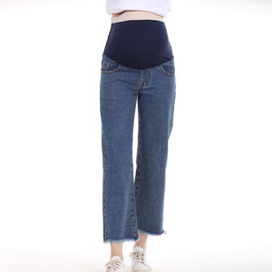 Pantalon de maternité M-3XL grande taille pour femmes enceintes <span class=keywords><strong>Legging</strong></span> droit Pantalon en <span class=keywords><strong>jean</strong></span> de <span class=keywords><strong>grossesse</strong></span> Pantalon ample à jambes larges - Product Image 4