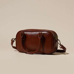 Sac panier en similicuir, sac bandoulière unisexe, doublure en soie, fermeture à glissière, tendance, grand format - Product Image 6