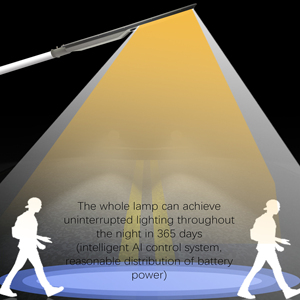 Lampada Solare da Strada <span class=keywords><strong>LED</strong></span> 100W con Sensore e Telecomando, Impermeabile <span class=keywords><strong>per</strong></span> Esterni, Giardino e Strade - Product Image 3