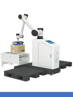Bras robotique collaboratif industriel pour la palettisation, empilage de cartons de lait, de boissons et d'emballages électroniques, palettisation automatisée