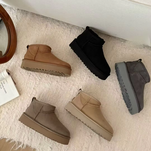 Botas de Nieve Clásicas UGAU <span class=keywords><strong>MINI</strong></span> <span class=keywords><strong>Uggs</strong></span> Donna, Calzado de Otoño/Invierno para Mujer, Cómodas, de Piel de Oveja, con Suela Gruesa y Cálida - Product Image 1