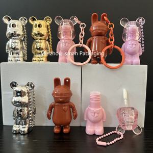 2ml çocuklar anahtarlık Robot dudak parlatıcı kutusu kullanışlı boş Mini lipchain şişe karikatür ayı şekilli sevimli Lipgloss tüpler ile zincirler - Product Image 1
