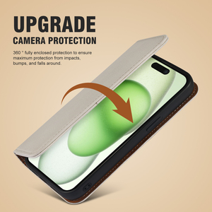 Funda de Teléfono Tipo Cartera de Cuero Vegano con Diseño de Hongo, Cubierta Magnética Desmontable 2 en 1 para iPhone 17 Pro Max, Funda Ecológica - Product Image 5