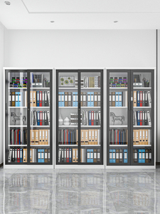 كتاب للتخزين من الصلب بأرفف معدنية وباب زجاجي من المصنع 1800*1000*400 - Product Image 6