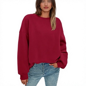 <b>Women</b> Premium Oversized <b>Sweatshirt</b> Fleece Crewneck Pullover Custom Logo OEM - Product Image 1