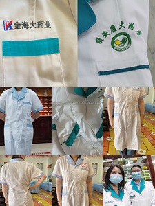 Đồng Phục Đại Học Dược Áo Khoác Trắng Tay Ngắn Cotton Thoáng Khí Thấm Mồ Hôi Cao Cấp Áo Choàng Bác Sĩ Phòng Thí Nghiệm Màu Trắng - Product Image 5