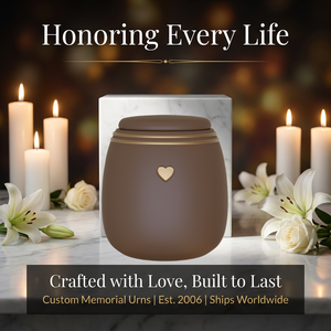 Wholesale OEM Modern Ceramic Cremation Urn with Heart Accent Matte <strong>Keepsake</strong> Jar <strong>for</strong> Human Adult Baby <strong>Ashes</strong> Handmade Memorial Urn - Product Image 2