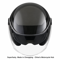 Nouveau casque de moto demi-face Superfasty 758 à double visière, fermeture rapide, matériau PP, pour la conduite urbaine, utilisation toutes saisons