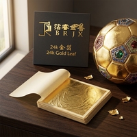 Feuille d'or véritable 24 carats pour bricolage, statues de football, trophées sportifs, dorure artisanale, ornements de football, décorations souvenirs