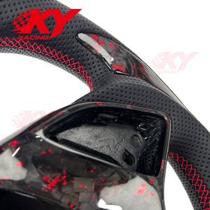 Volant de course en fibre de carbone forgée avec LED et indicateur de régime pour Chevrolet Corvette C7 R ZR1 Z06 Z51 Camaro SS - Product Image 3
