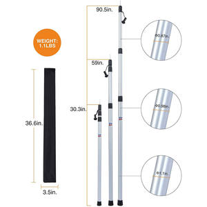 Bâche de tente <span class=keywords><strong>Auvent</strong></span> <span class=keywords><strong>Auvent</strong></span> Poteaux télescopiques Bâche <span class=keywords><strong>télescopique</strong></span> réglable en aluminium Poteau de tente <span class=keywords><strong>pour</strong></span> le camping - Product Image 4