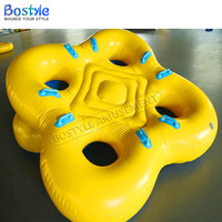 Bostyle, flotteur de piscine gonflable personnalisé à 4 places, radeau, anneau de natation, bateau flottant, installations de divertissement aquatique gonflables