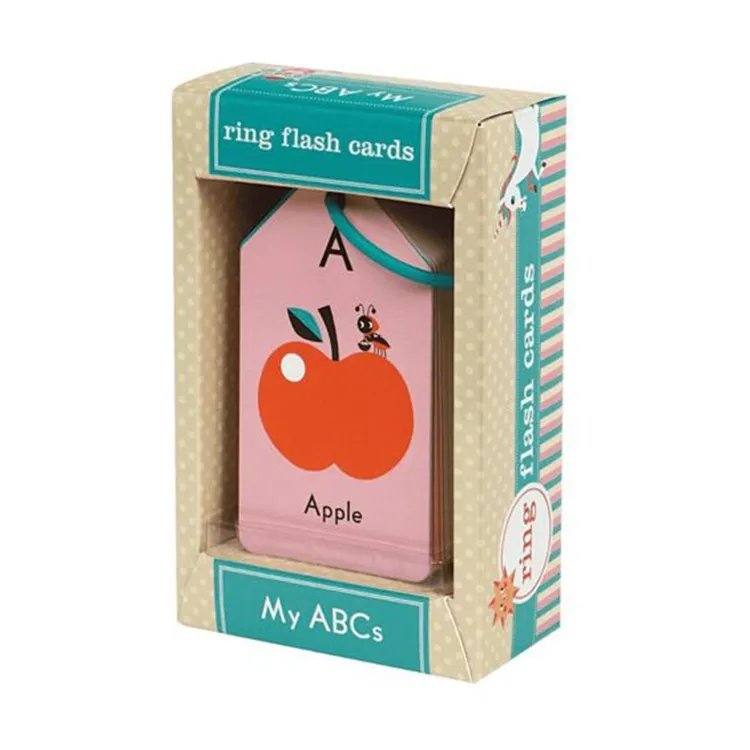 Cartes amusantes personnalisées avec impression, anneau personnalisé, cartes Flash d'apprentissage des mots pour enfants