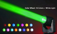 Luz Móvil de Cabeza con Lámpara Sharp de 380W, Doble Prisma, Efecto Arcoíris, 14 Colores, para DJ, Bodas y Conciertos