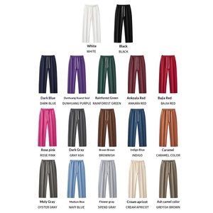 Pantalon <span class=keywords><strong>d</strong></span>écontracté pour homme en coton/polyester doublé polaire 350G, coupe large et droite, avec cordon de serrage, couleur unie - Product Image 2