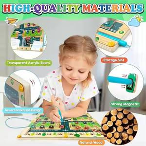 <span class=keywords><strong>Jeu</strong></span> de société éducatif en bois Montessori personnalisé pour enfants, labyrinthe de couleurs et de nombres, apprentissage <span class=keywords><strong>du</strong></span> stationnement, cadeaux pour enfants - Product Image 3