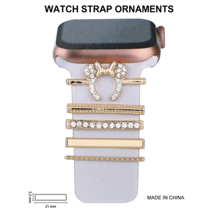 Anillo decorativo de abalorios de Metal de diamante de lujo para <span class=keywords><strong>Apple</strong></span> Watch Band <span class=keywords><strong>accesorios</strong></span> para Iwatch pulsera correas de silicona ornamento - Product Image 2