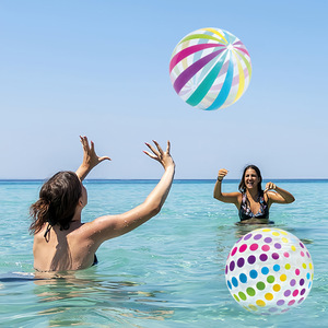 Pelota de playa de rayas transparentes inflable de PVC de colores al por mayor, juegos de agua de verano para piscina o playa al aire libre - Product Image 5