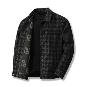 Abrigo de cuero para hombre, primavera y otoño 2025, nuevo, de alta calidad, con solapa, estilo informal, a cuadros, para hombre de mediana edad, chaqueta de trabajo, top de moda - Product Image 2