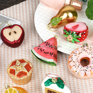 Fournisseur en gros d'ornements de Noël en verre faits à la main multicolores (pomme, poire, pastèque, fraise) pour la décoration d'arbre - Product Image 6